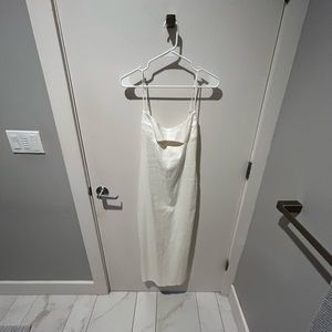 Zara cut out linen blend dress